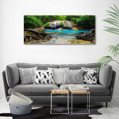 Foto canvas Waterval in het bos