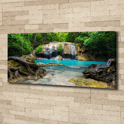 Foto canvas Waterval in het bos