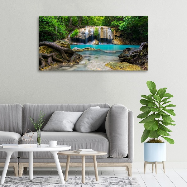 Foto canvas Waterval in het bos