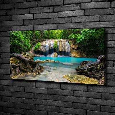 Foto canvas Waterval in het bos