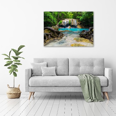 Foto canvas Waterval in het bos
