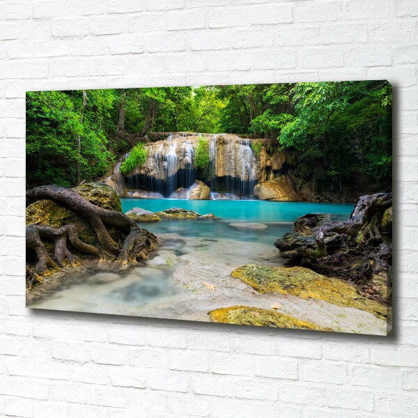 Foto canvas Waterval in het bos