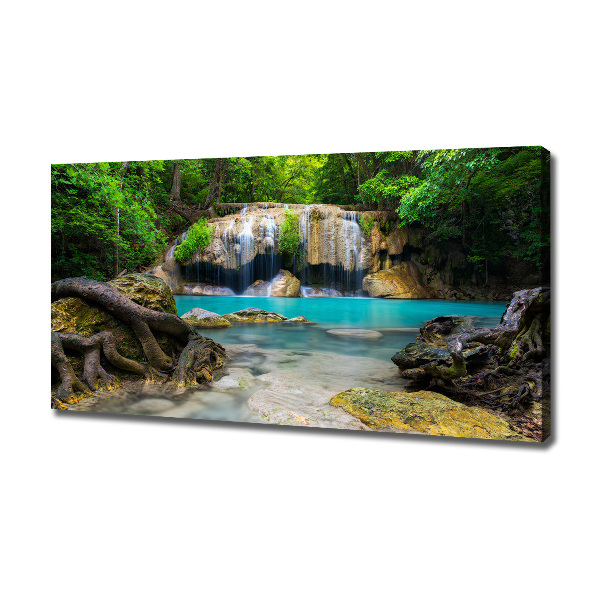 Foto canvas Waterval in het bos