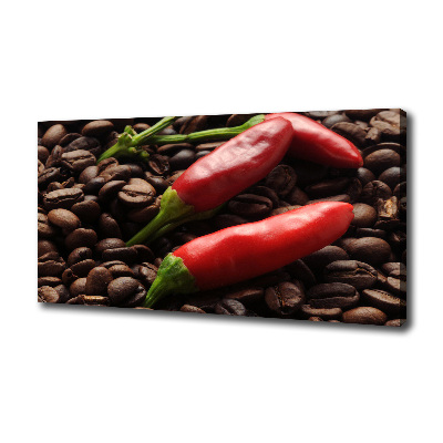 Foto canvas Chili en koffie