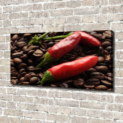 Foto canvas Chili en koffie