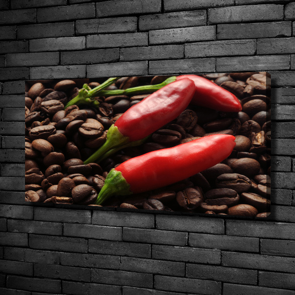 Foto canvas Chili en koffie