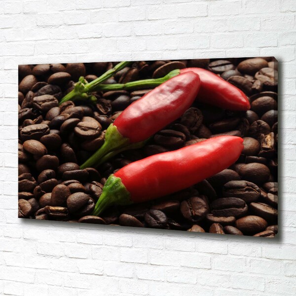 Foto canvas Chili en koffie
