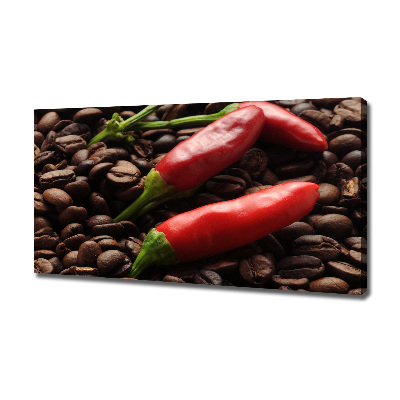 Foto canvas Chili en koffie