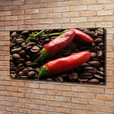 Foto canvas Chili en koffie