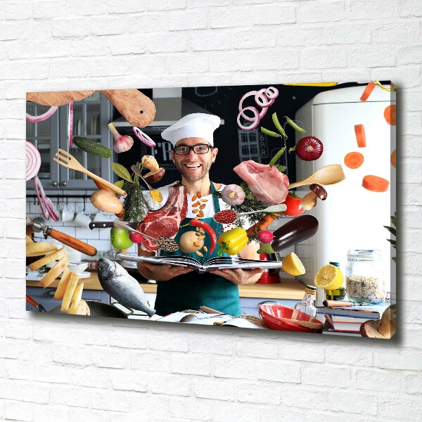 Canvas foto recepten van de chef