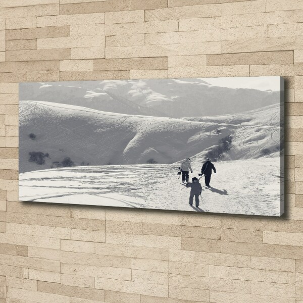 Foto op canvas Skiërs