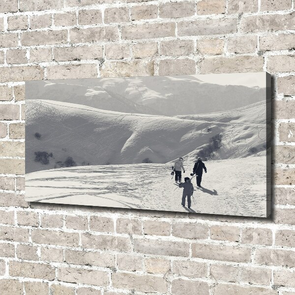 Foto op canvas Skiërs