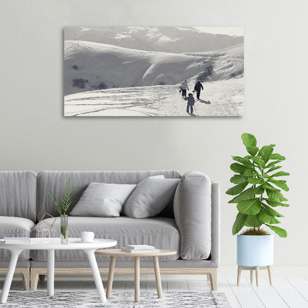 Foto op canvas Skiërs