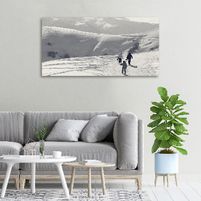 Foto op canvas Skiërs
