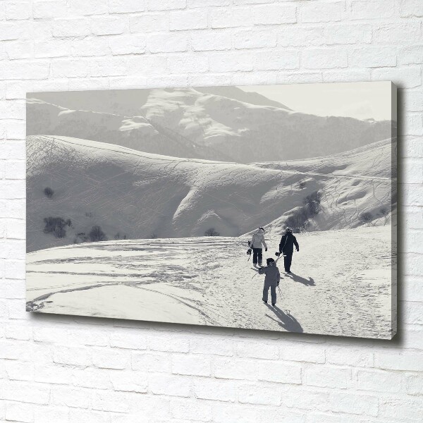 Foto op canvas Skiërs