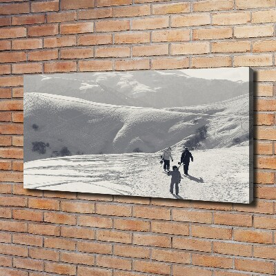 Foto op canvas Skiërs