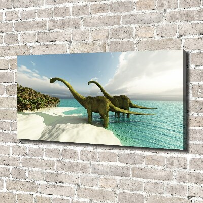 Foto op canvas Dinosaurussen op het strand