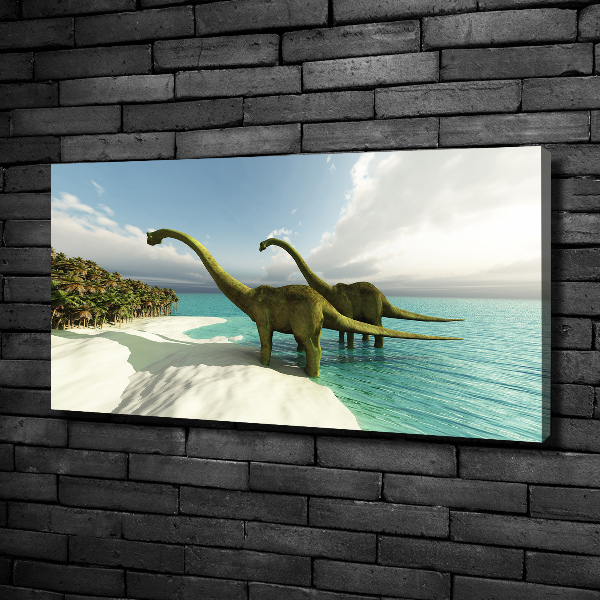 Foto op canvas Dinosaurussen op het strand