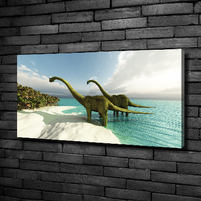 Foto op canvas Dinosaurussen op het strand