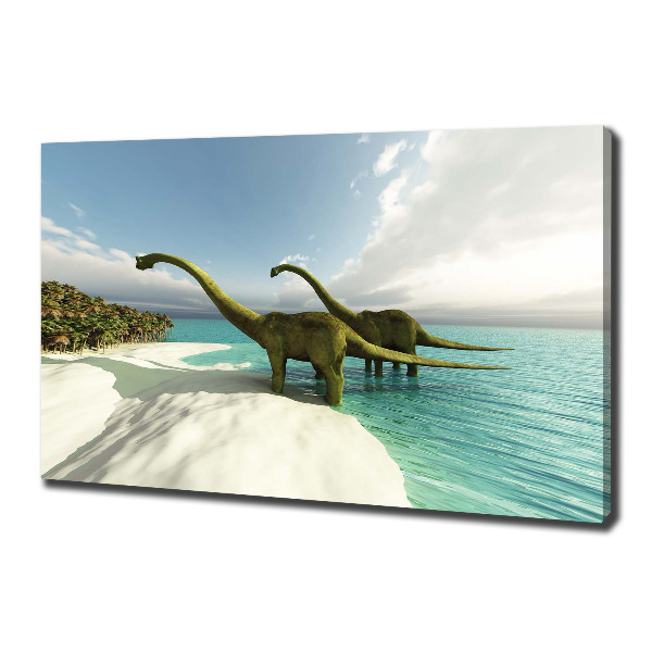 Foto op canvas Dinosaurussen op het strand