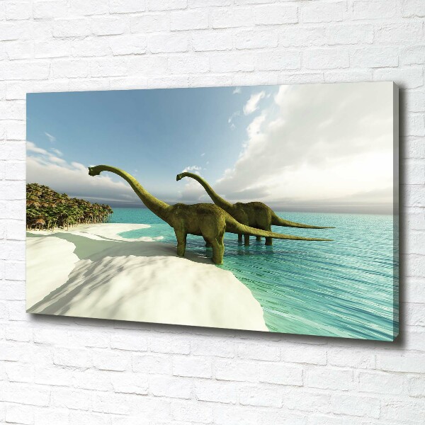 Foto op canvas Dinosaurussen op het strand
