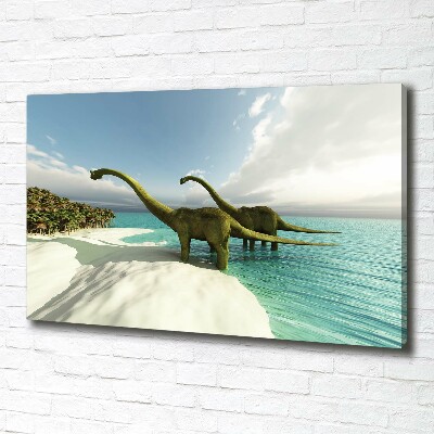 Foto op canvas Dinosaurussen op het strand