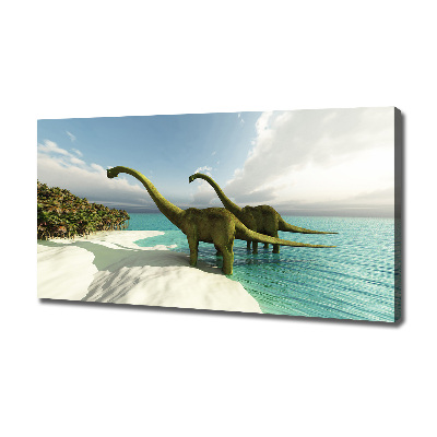 Foto op canvas Dinosaurussen op het strand