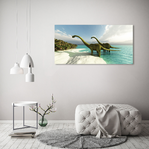 Foto op canvas Dinosaurussen op het strand