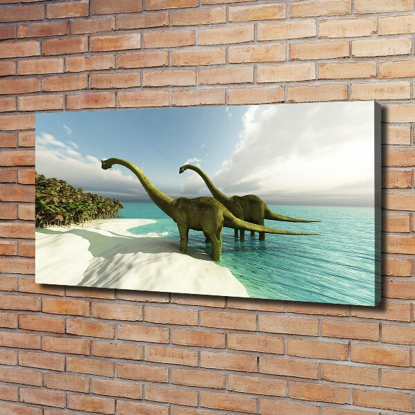 Foto op canvas Dinosaurussen op het strand