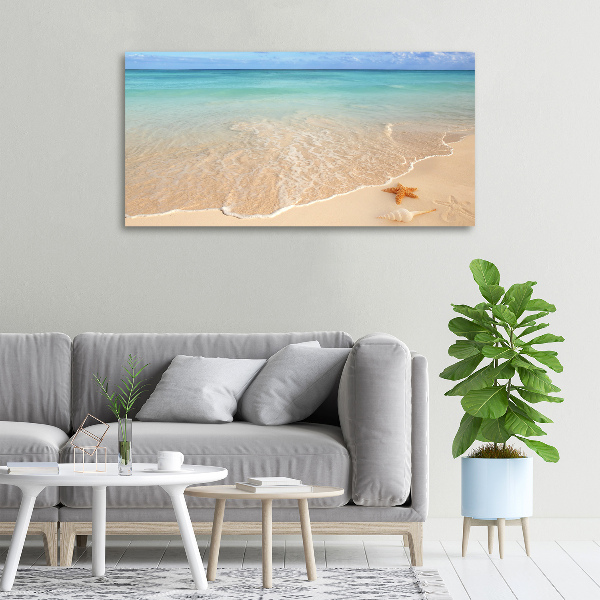 Canvas schilderij Zeesterren op het strand