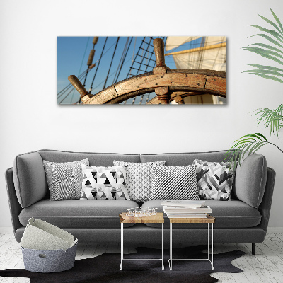 Canvas foto Het roer van een jacht