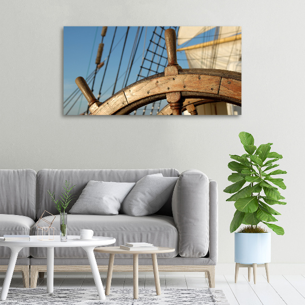 Canvas foto Het roer van een jacht