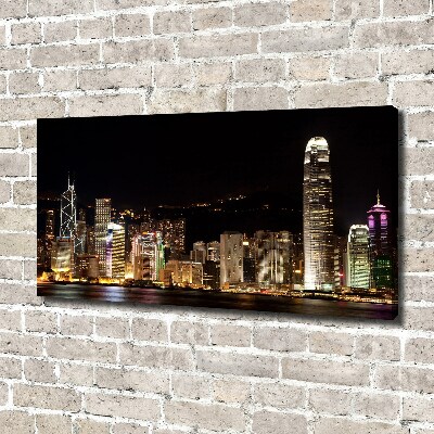 Schilderij op canvas Hong Kong 's nachts