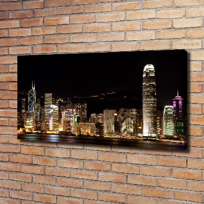 Schilderij op canvas Hong Kong 's nachts