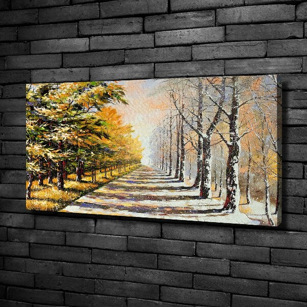 Schilderij op canvas Herfst versus winter