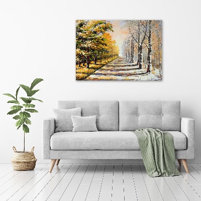 Schilderij op canvas Herfst versus winter