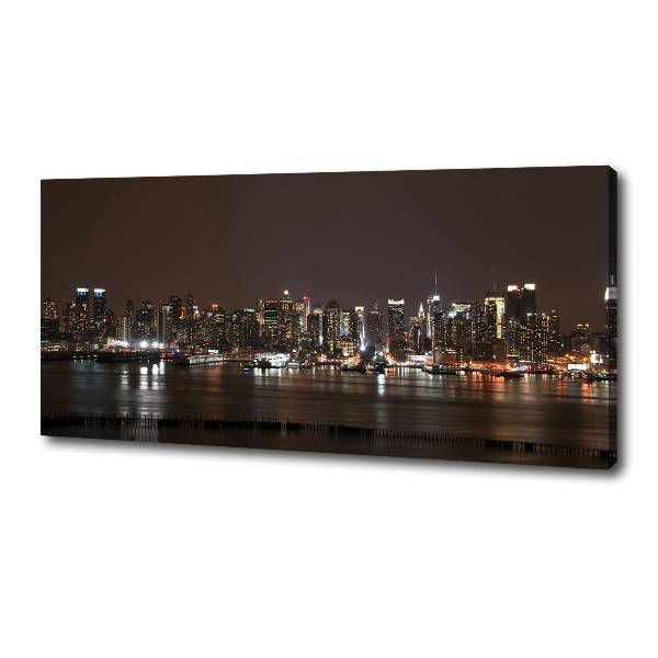 Canvas foto New York 's nachts