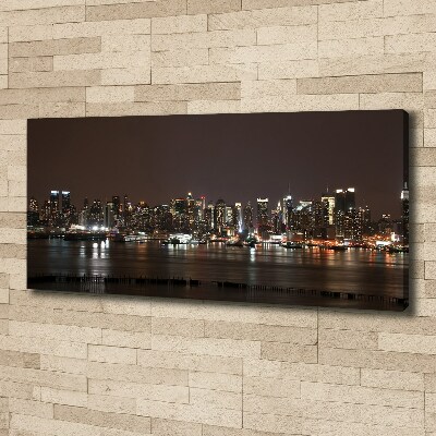 Canvas foto New York 's nachts