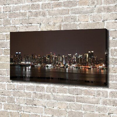 Canvas foto New York 's nachts