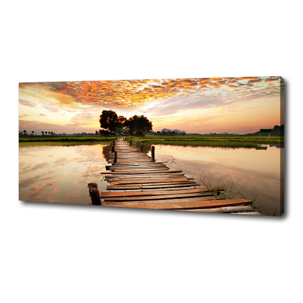 Foto op canvas Houten brug