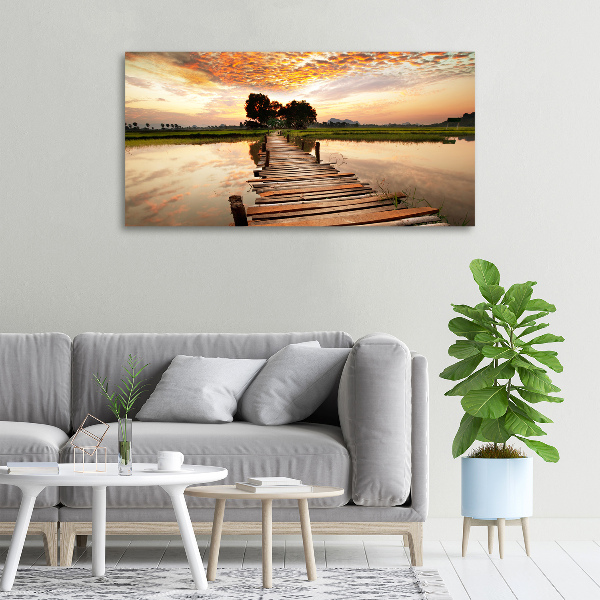 Foto op canvas Houten brug