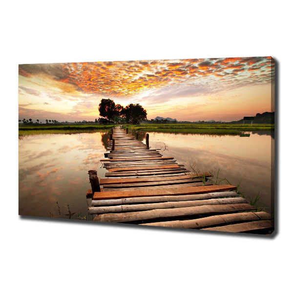 Foto op canvas Houten brug