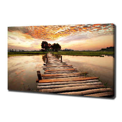 Foto op canvas Houten brug
