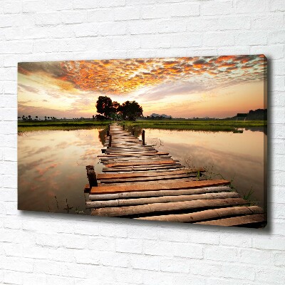 Foto op canvas Houten brug