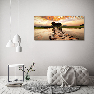 Foto op canvas Houten brug