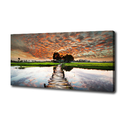 Foto op canvas Houten brug