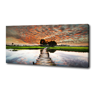 Foto op canvas Houten brug