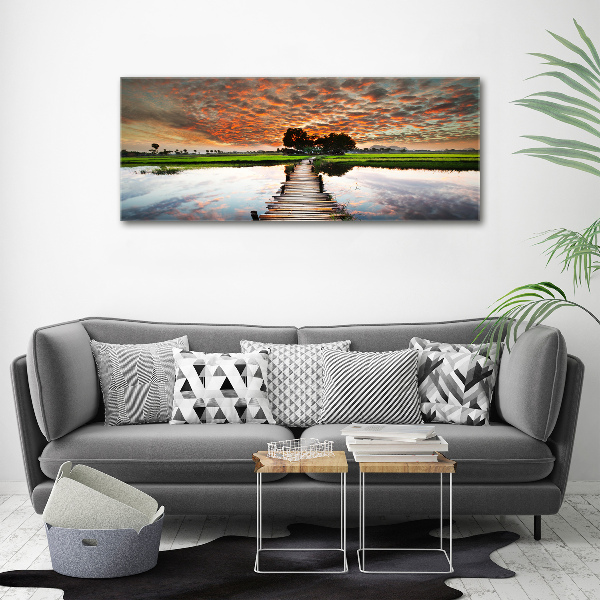 Foto op canvas Houten brug