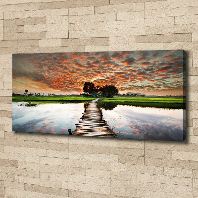 Foto op canvas Houten brug