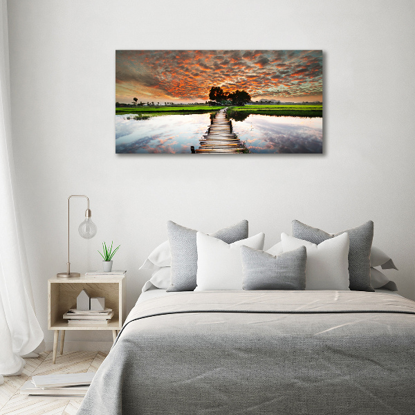 Foto op canvas Houten brug